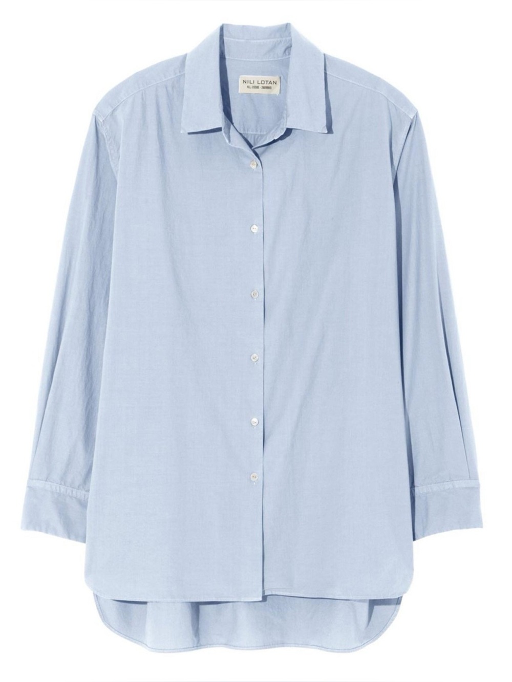 Nili Lotan Yorke Shirt Light Blue Cotton Oversized Button Down M USA - Picture 2 of 11